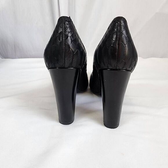 GEOX Respira High Heels Scales Black Block Heel Women's Size 39 (8.5) - Picture 5 of 13